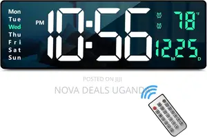 Modern Large Display LED Digital Wall Clock with Remote