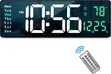 Modern Large Display LED Digital Wall Clock with Remote - 1