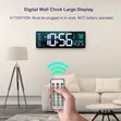 Modern Large Display LED Digital Wall Clock with Remote - 2