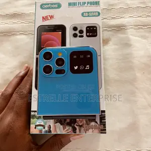 Aerbes Mini Flip Phone - 4GB RAM, Blue