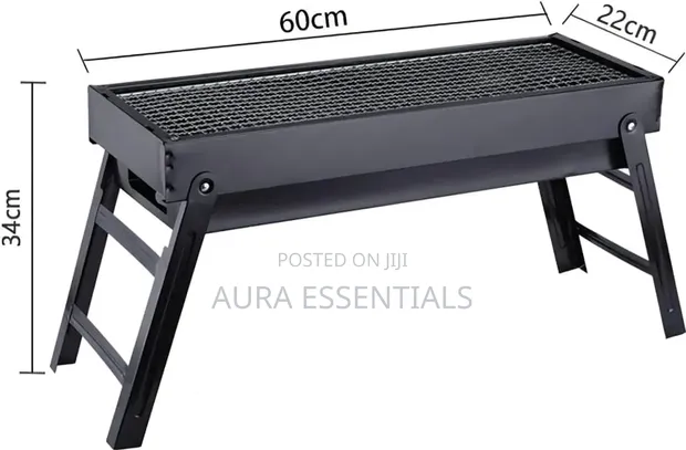 Portable Folding Stainless Steel Charcoal BBQ Grill - 1