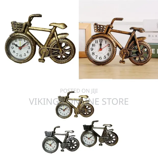 Retro Style Bicycle Alarm Clock - Bronze - 1