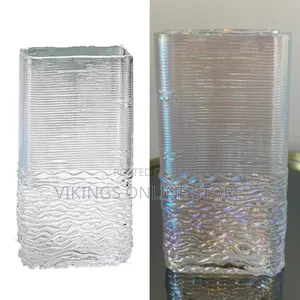 Mediterranean Style Wavy Horizontal Glass Vase - Multicolor