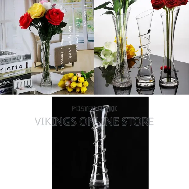 Tall Thin Crystal Vase with Bevel Circles, 40cm - 1