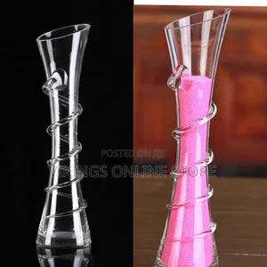 Tall Thin Crystal Vase with Bevel Circles, 40cm