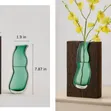 Green Glass Vase with Wood Frame - Modern Farmhouse Bohemian - 2