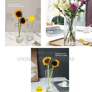 Cylindrical Transparent Luxury Vase with Phnom Rim