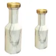 European Style Ceramic Flower Vase - Marble Pattern with Gold Mouth - 1