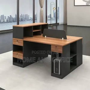 2-Seater Workstation Desk - Dark Grey