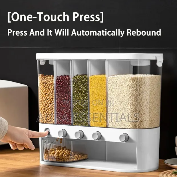 5-Compartment Wall-Mounted Food Dispenser - 1