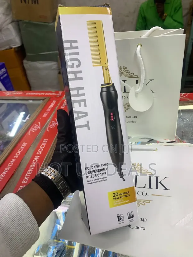 Gold Ceramic Professional Press Comb Straightener - 1