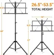 Foldable Tripod Sheet Music Stand - 2