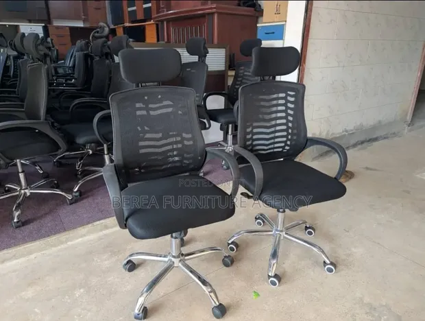 2 Refurbished High Back Mesh Office Chairs - 1