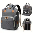 Multifunctional Diamond-Quilted Diaper Backpack - 1