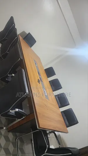 10-Seater Boardroom Table with Leather Chairs