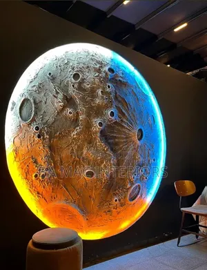 Urban Modern Designs: 3D Moon Wall Art & Interior Design Services