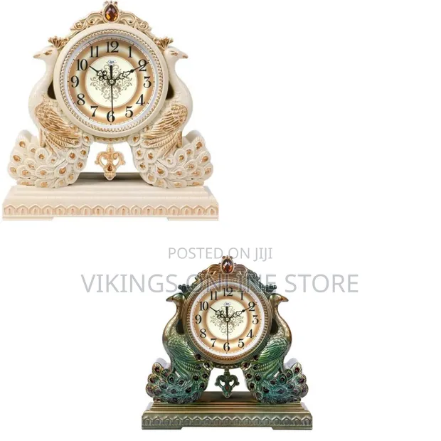 Classic European Style Silent Desktop Clock - Multicolor - 1