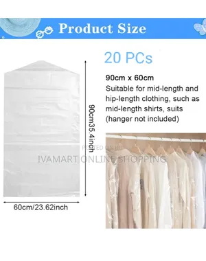 Garment Polythene Plastic Covers / Bags - 20 Pcs