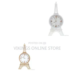 Stainless Steel Eiffel Tower Wall Clock - Multicolor