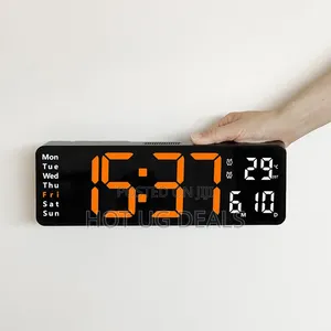 LED Digital Wall Clock with Temperature & Calendar