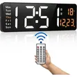 LED Digital Wall Clock with Remote - 2