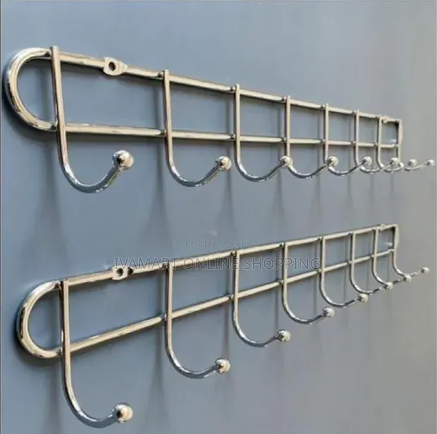 Wall Mounted Hooks Hanger Line - 8 Hooks - 1
