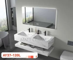 Double Marble Bathroom Cabinets