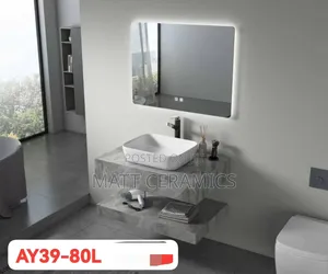 Single Marble Bathroom Cabin - Grey, 80cm