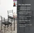 5-Piece Rectangular Tempered Glass Dining Set with Metallic Chairs - 2