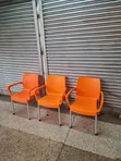 Orange Mosaic Texture Dining Plastic Chairs - 1