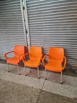Orange Mosaic Texture Dining Plastic Chairs - 2