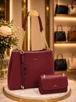 Chrisbella Noir Luxe 2-in-1 Handbag Set - 1