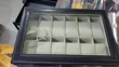 Black 12-Slot Faux-Leather Watch Box - 3