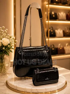 Chris Bella Elegance Croc-Embossed Shoulder Bag Pouch Set