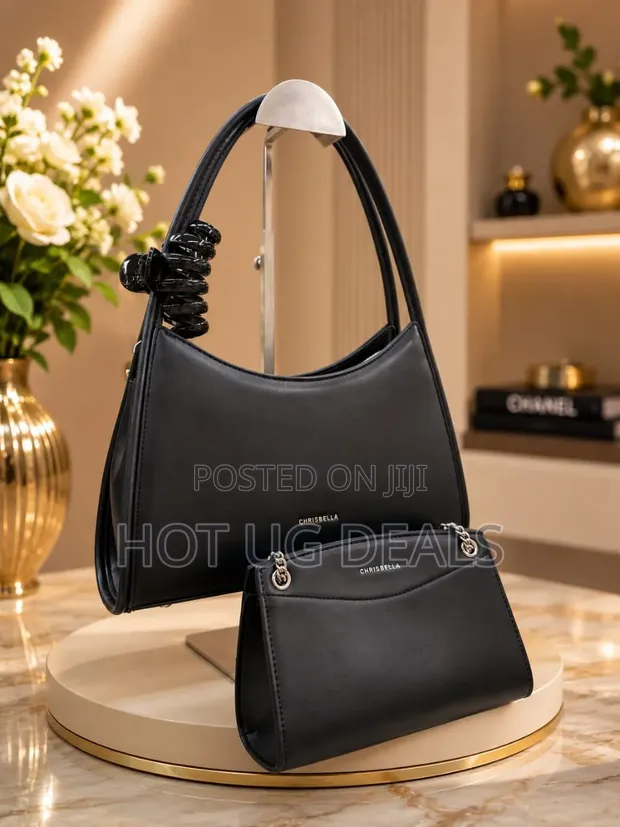 Chrisbella Elegant 2-in-1 Black Handbag Set - 1