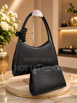 Chrisbella Elegant 2-in-1 Black Handbag Set