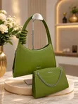 Chris Bella Shoulder Bag Set - Hobo Handbag with Chain Pouch - 1