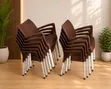 Brand New Heavy Duty Stackable Outdoor Plastic Chairs with Armrests - 2