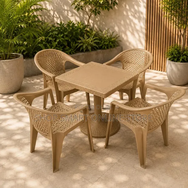 Brand New Outdoor/Indoor Plastic Dining Table and Chairs Set - 1