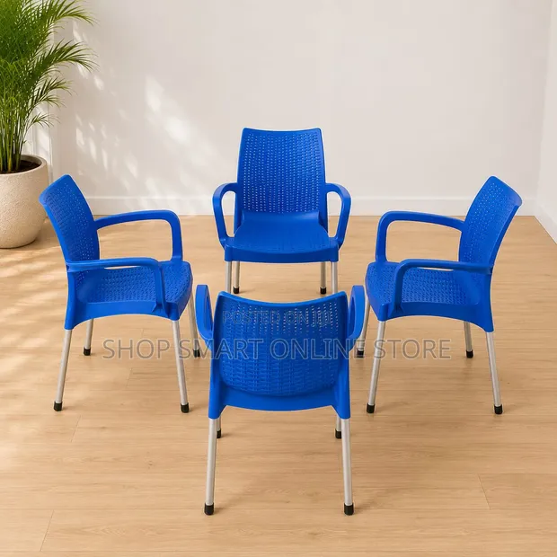 Bluesive Heavy Duty Plastic Chairs with Armrests - 1