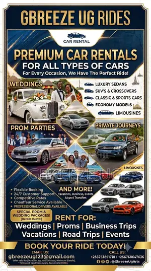 Gbreeze Ug Ride's Chauffeur & Airport Transfer Services