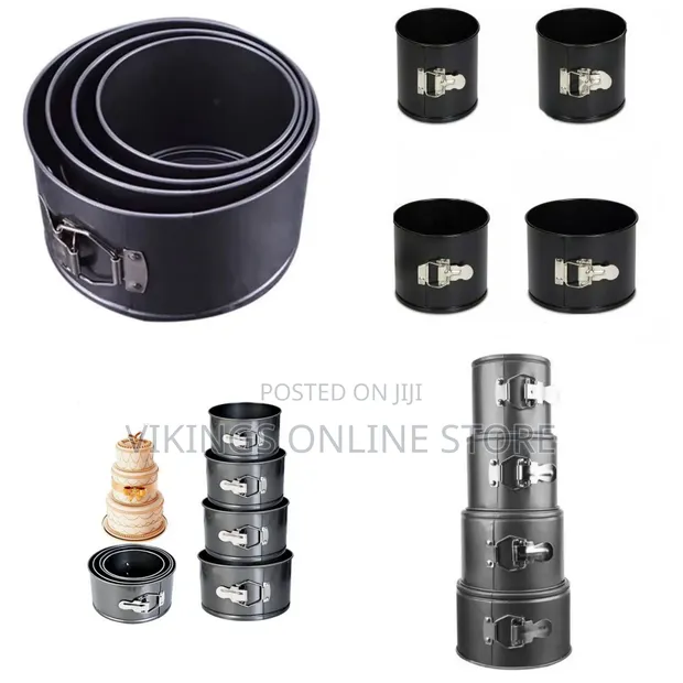 4-Piece Round Nonstick Springform Cake Pan Set - 1
