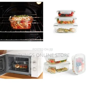 3-Piece Glass Food Storage Bowls with Lids