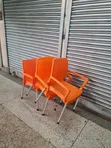 Amalfi Steel Legs Plastic Dining Chairs (Brand New) - 2
