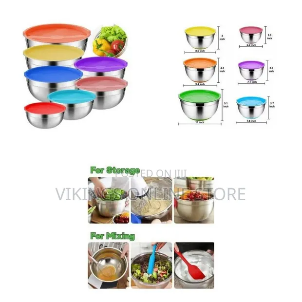 7-Piece Stainless Steel Mixing Bowls with Lids - 1