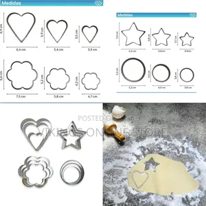 12-Piece Metal Cookie Cutter Set - 4 Shapes