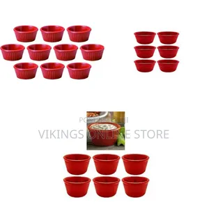 12 Red Melamine Ramekins Mini Bowls