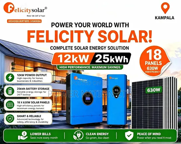 Felicity 25kWh 12kVA 48V Complete Hybrid Solar System - 1
