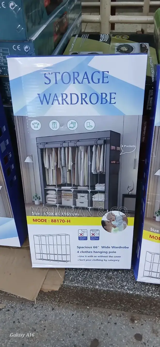 4 Column Collapsible Cloth Storage Wardrobe - 1