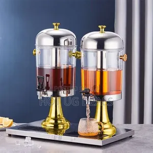 8L Stainless Steel Double Table Juice Dispenser - Silver